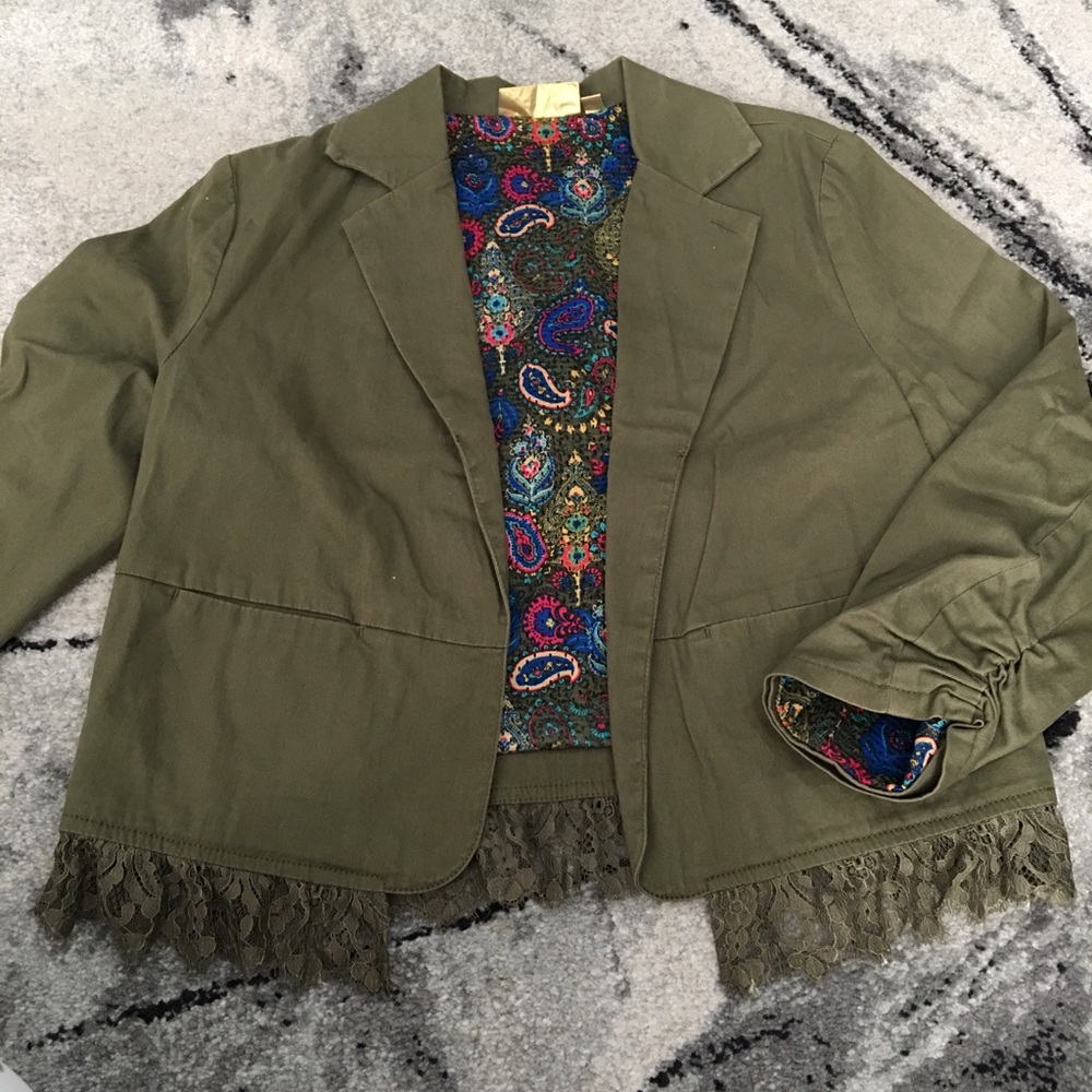 Green blazer jacket Vera Wang